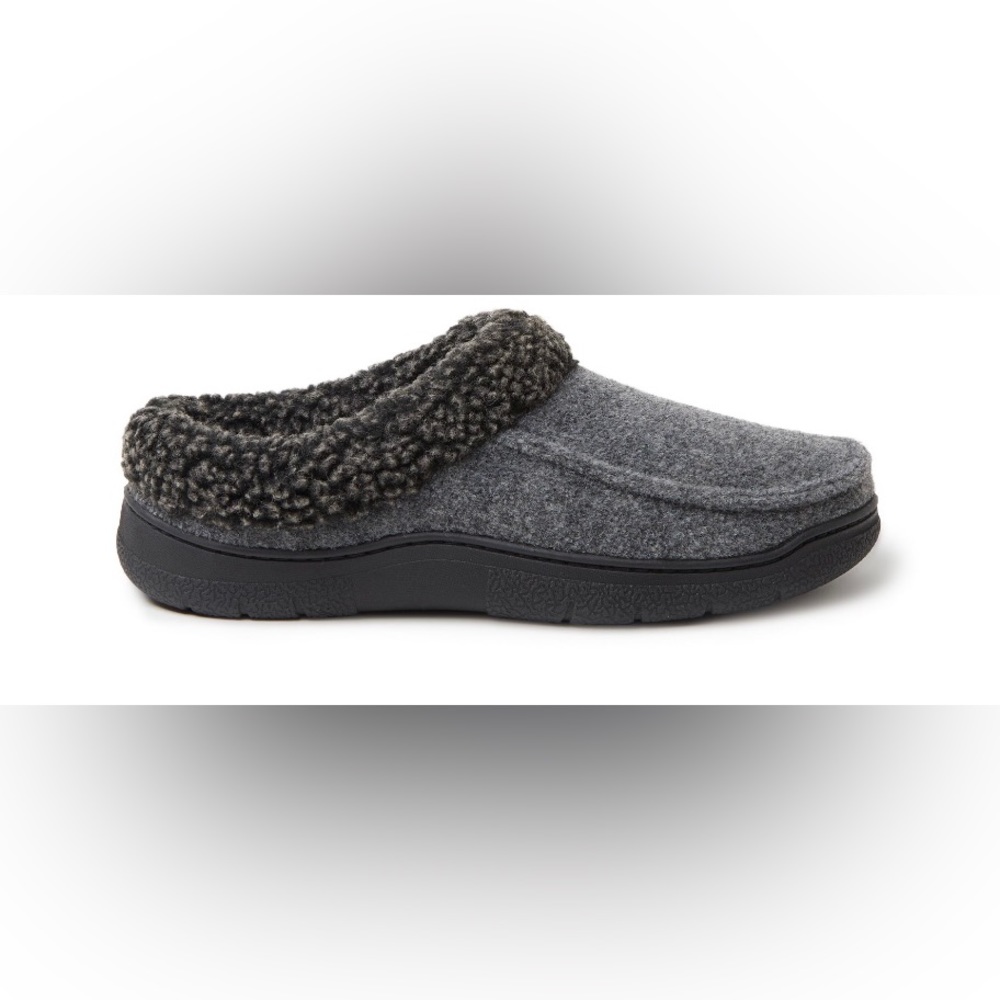 Mens DEARFOAMS Slippers Size Small 7-8 Cozy Comfort Memory Foam Gray New